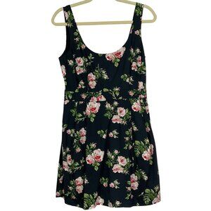Jack Wills Navy Floral Dress, US size 8, 100% Cotton, Open Back